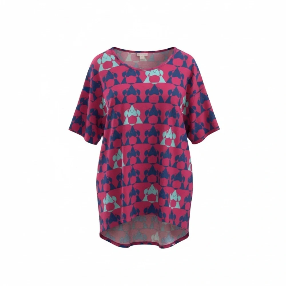 LuLaRoe Disney Irma Tunic Top XXS Minnie Mouse Pink Teal NWT Fits S/M - Picture 8 of 10